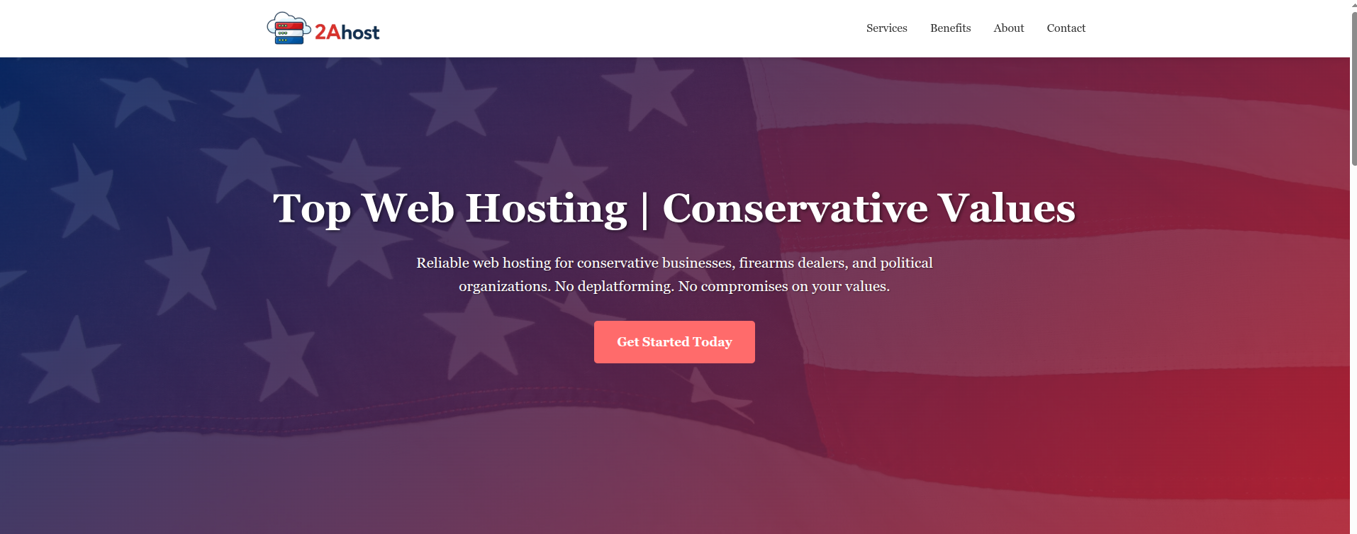 2A Host homepage hero screenshot