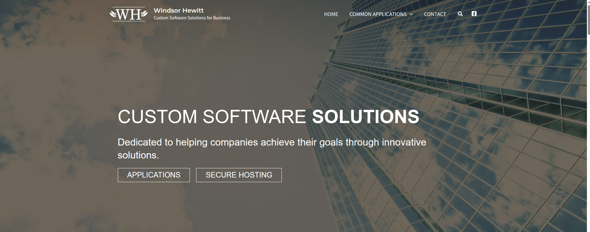 Windsor Hewitt homepage hero screenshot